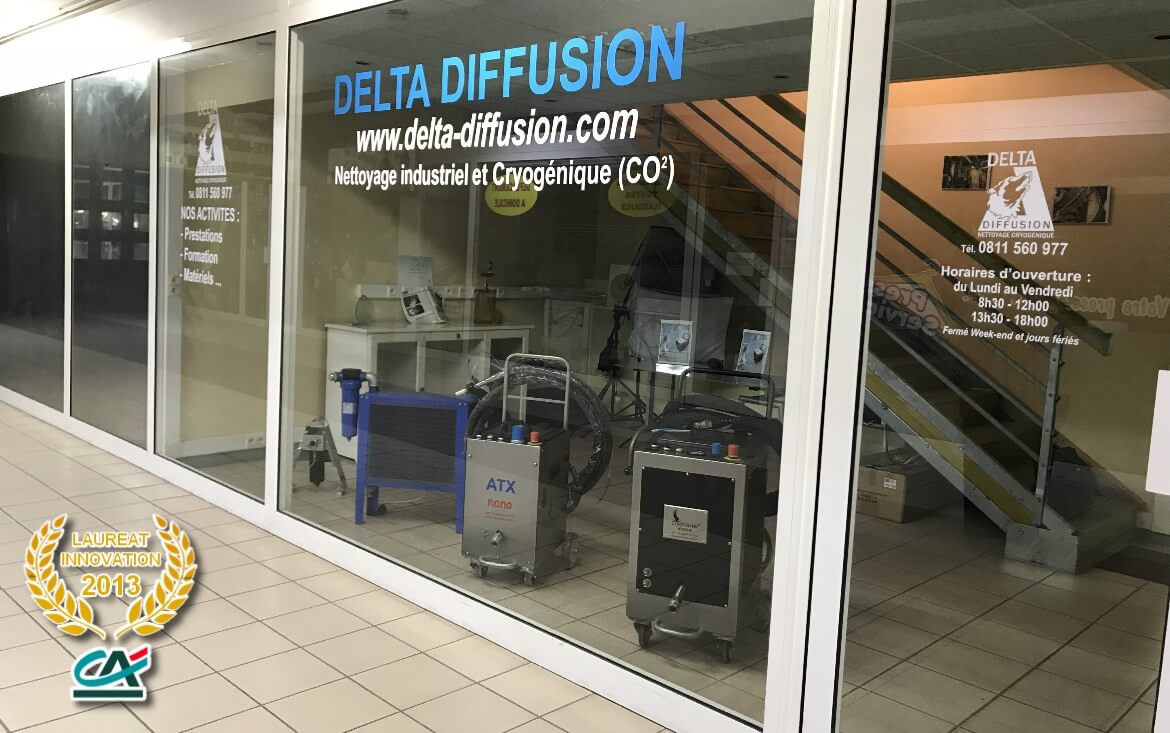 Foto showroom Delta Diffusion, propietario de Cryoblaster®