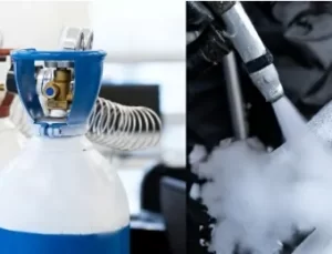 Préparation d'une buse de projection de glace carbonique