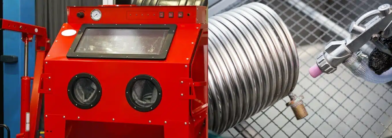 El arenado se realiza bajo diversas formas: cabina o también por depresión