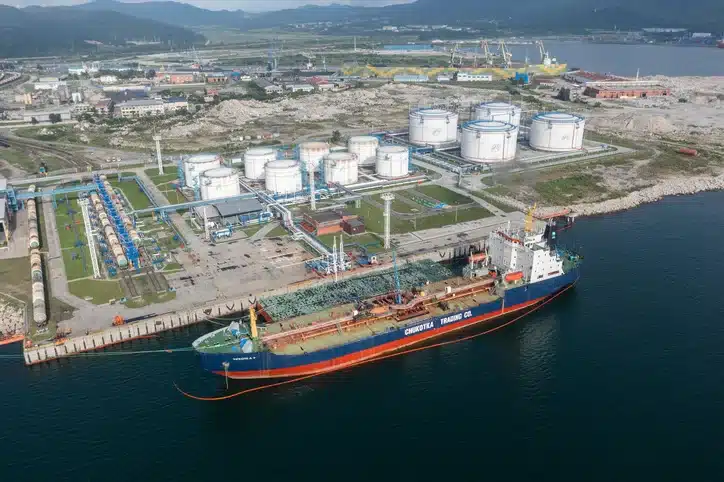 a ship in the water
