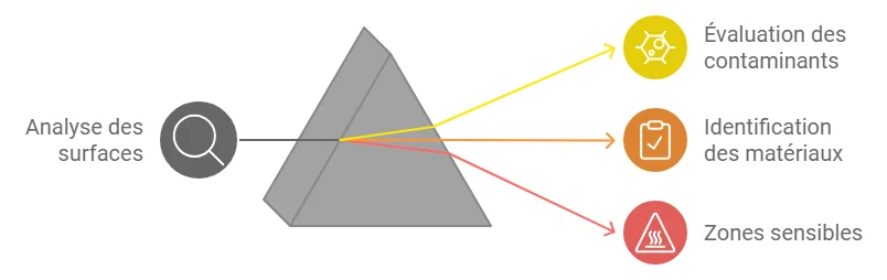 Analalyse des surfaces et contaminants avant nettoyage cryogénique