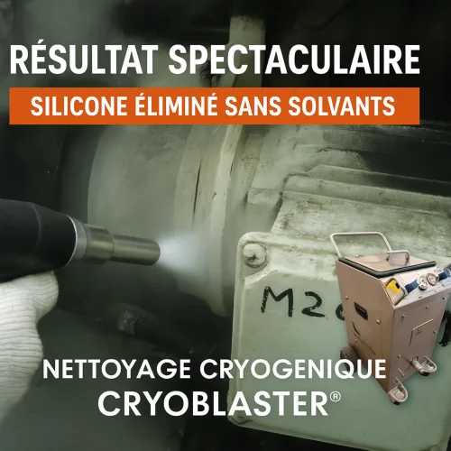 Nettoyage cryogénique d’un moteur électrique recouvert de silicone