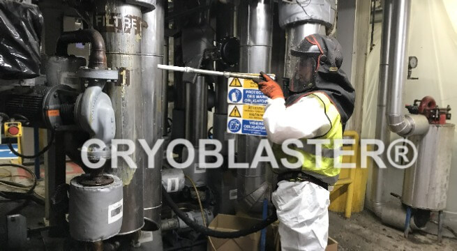 Man using a cryogenic cleaning machine